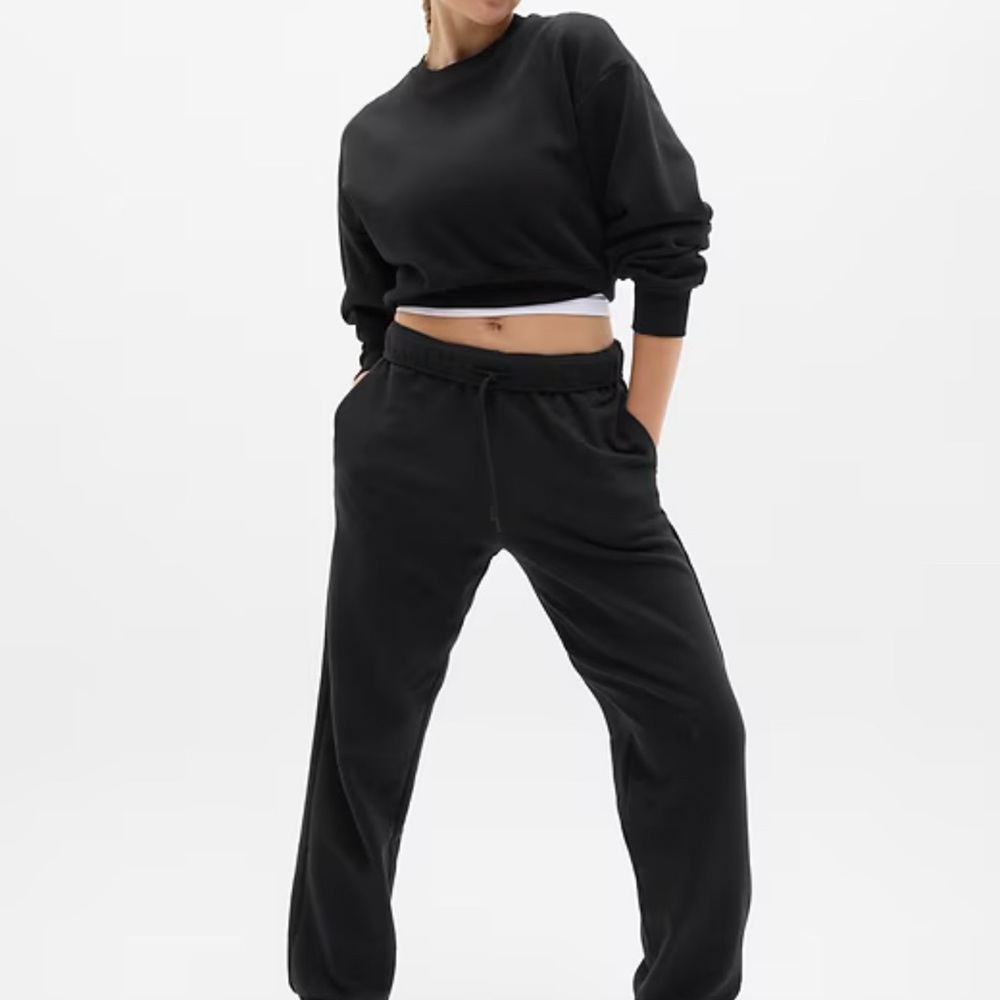 NWT Athleta Forever Fleece High Rise Jogger // Black Size Large Tall - Picture 2 of 12